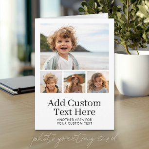 4 Photo Template with 2 Lines of Text Modern Card