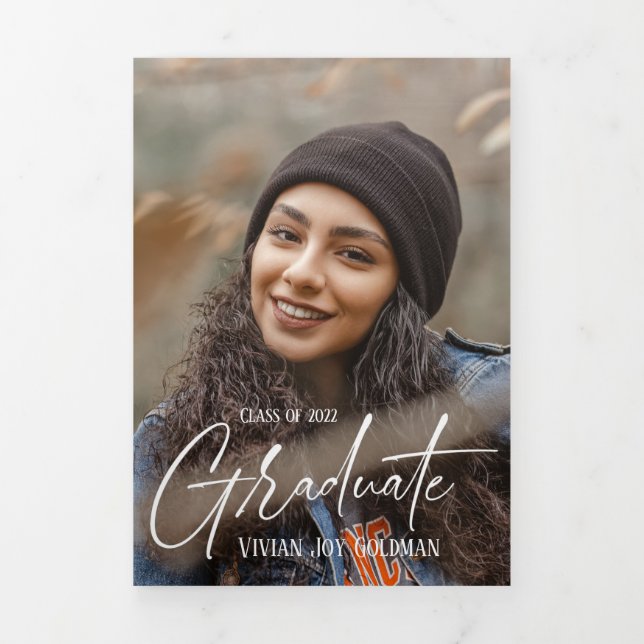 4 Photo Trifold Graduation Announcement Card (Cover)