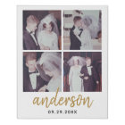 4 Photo Wedding Collage Handwritten Last Name