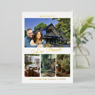 4 Photo We've Moved 5 x 7 Foil Print Announcement 