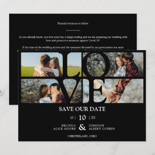 4 Photos Black Chic Trendy Collage Wedding Covid19