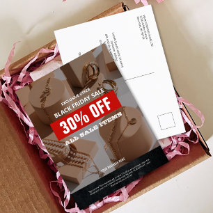 4 Photos Black Friday Sale Product Promo Postcard