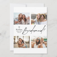 4 Photos Bridesmaid Proposal Card Template
