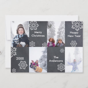 4 Photos Chalkboard Background - Christmas Card