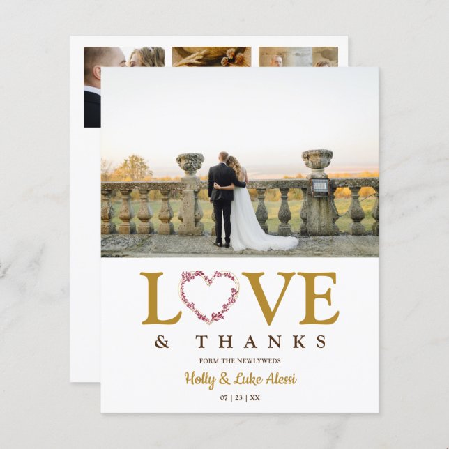4 Photos Cheap Love Quote Trendy Collage Wedding (Front/Back)