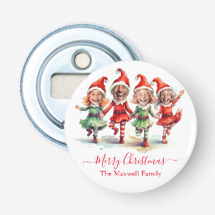 4 Photos Christmas elves  Bottle Opener