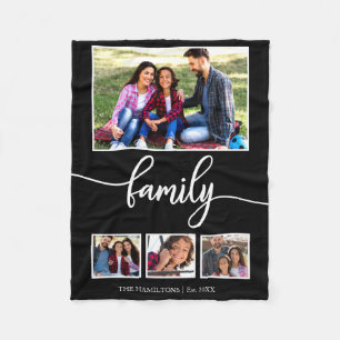 4 Photos Collage Family Home Decor Fleece Blanket