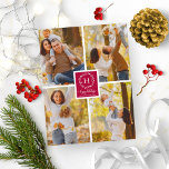 4 Photos Collage Monogram Happy Holidays Christmas Postcard<br><div class="desc">4 Photos Collage Monogram Happy Holidays Christmas Postcard</div>