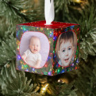 4 Photos Family Name Est. Bokeh Christmas Lights