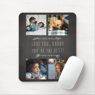 4 photos Father's Day Love you Daddy chalkboard Mouse Mat