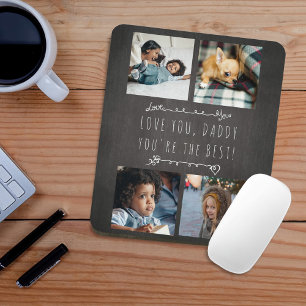 4 photos Father's Day Love you Daddy chalkboard Mouse Mat