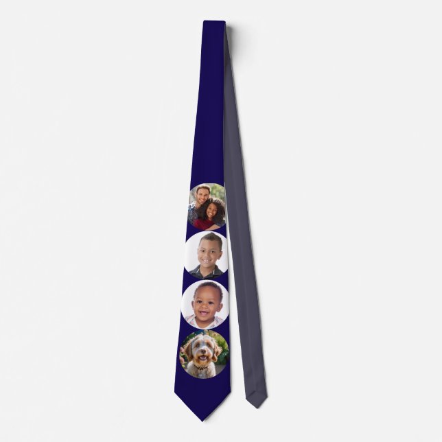 4 Photos Gallery Custom Elegant Family Photos Blue Tie (Front)