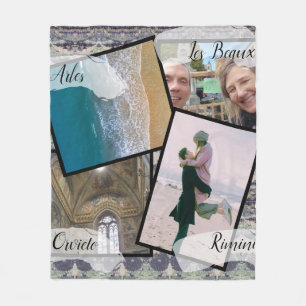 4 Photos HoneyMoon  Fleece Blanket