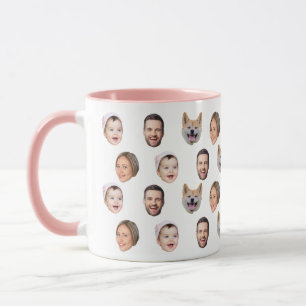 4 Photos Mug, Custom Face Photo Family Gift Mug