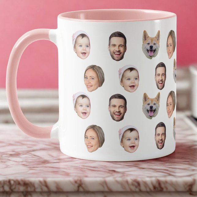4 Photos Mug, Custom Face Photo Family Gift Mug (Creator Uploaded)