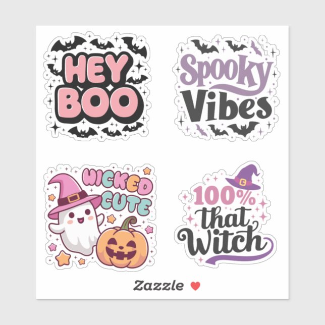 4 Piece Halloween Sticker Sheet – Spooky Cute Aest (Sheet)