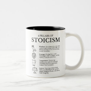 4 Pillars Of Stoicism Two-Tone Coffee Mug