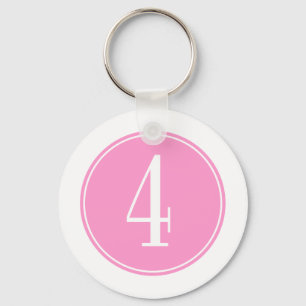 #4 Pink Circle Key Ring