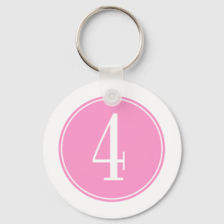 #4 Pink Circle Key Ring