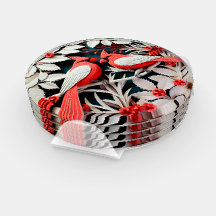 4 pk 3D Look Winter Cardinal Bird Acrylic