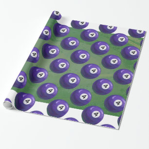 4 Pool Ball Pattern Wrapping Paper