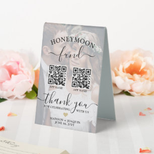 4 QR Codes 2 Sided Mobile App Honeymoon Fund Photo