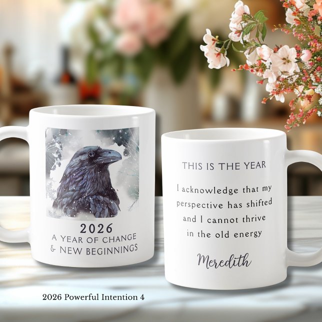 4. Raven 2026 Year of Change Powerful Intention Coffee Mug (Raven 2026 Year of Change and New Beginnings Powerful Intention 4 Coffee Mug)