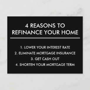 4 Reasons to Refinance Mortgage Company Refi Postcard