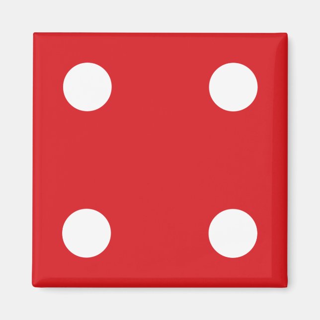 4 Red Dice Magnet (Front)