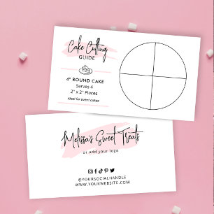 4" Round Cake Cutting Guide 2x2 Portion Size Enclosure Card
