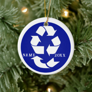 4 R's Recycle Symbol Photo Christmas Ceramic Tree Decoration