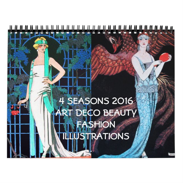 4 SEASONS 2016 ARTDECO BEAUTY FASHION ILLUSTRATION CALENDAR (Cover)