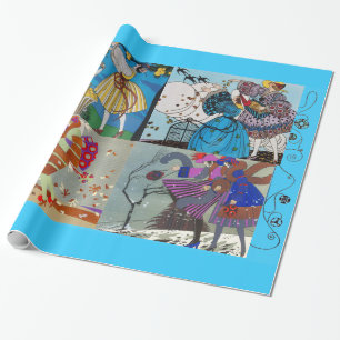 4 SEASONS ARTDECO BEAUTY FASHION ILLUSTRATIONS WRAPPING PAPER