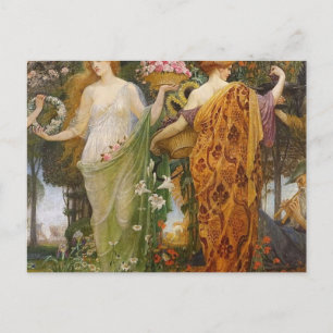 4 Seasons By Walter Crane Postcard