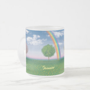 4 seasons FROSTED GLASS drinks mug