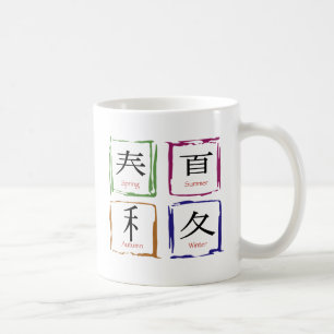 4 Seasons in Japanese square Coffee Mug