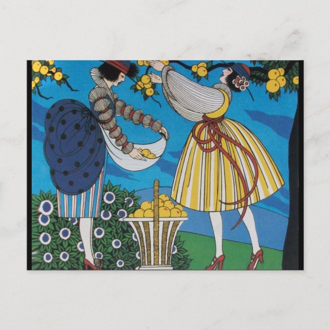 4 SEASONS /SUMMER GARDEN /FASHION COSTUME DESIGNER POSTCARD (Front)