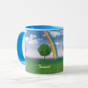4 seasons text artwork coffee mug