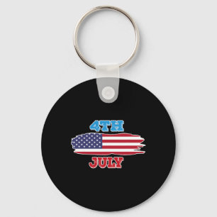 4 Shirt Fourth Of July American Flag For Men Women Key Ring
