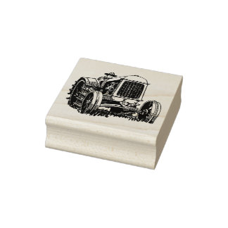 4 sizes rubber stamp retro image Tractor