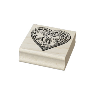 4 sizes rubber stamp with image Cupid mailbox