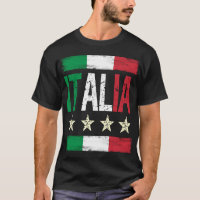 4 Star Italia with Italian flag distressed retro