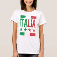 4 Star Italia with Italian flag distressed retro