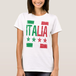 4 Star Italia with Italian flag distressed retro T-Shirt