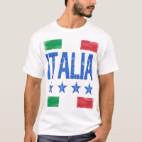 4 Star Italia with Italian flag distressed retro