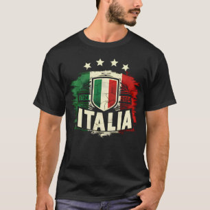 4 Star Italia with Italian flag distressed retro T-Shirt