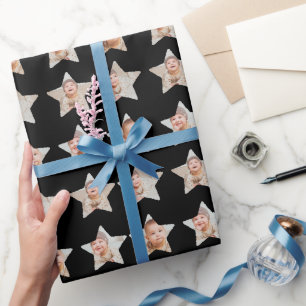 4 Star Photo Collage Custom Personalised Wrapping Paper