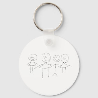 4 Stick Figures Key Ring