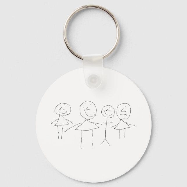 4 Stick Figures Key Ring (Front)