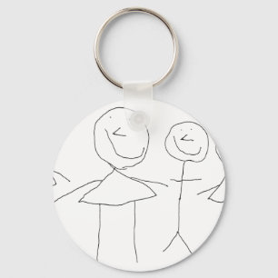 4 Stick Figures Key Ring